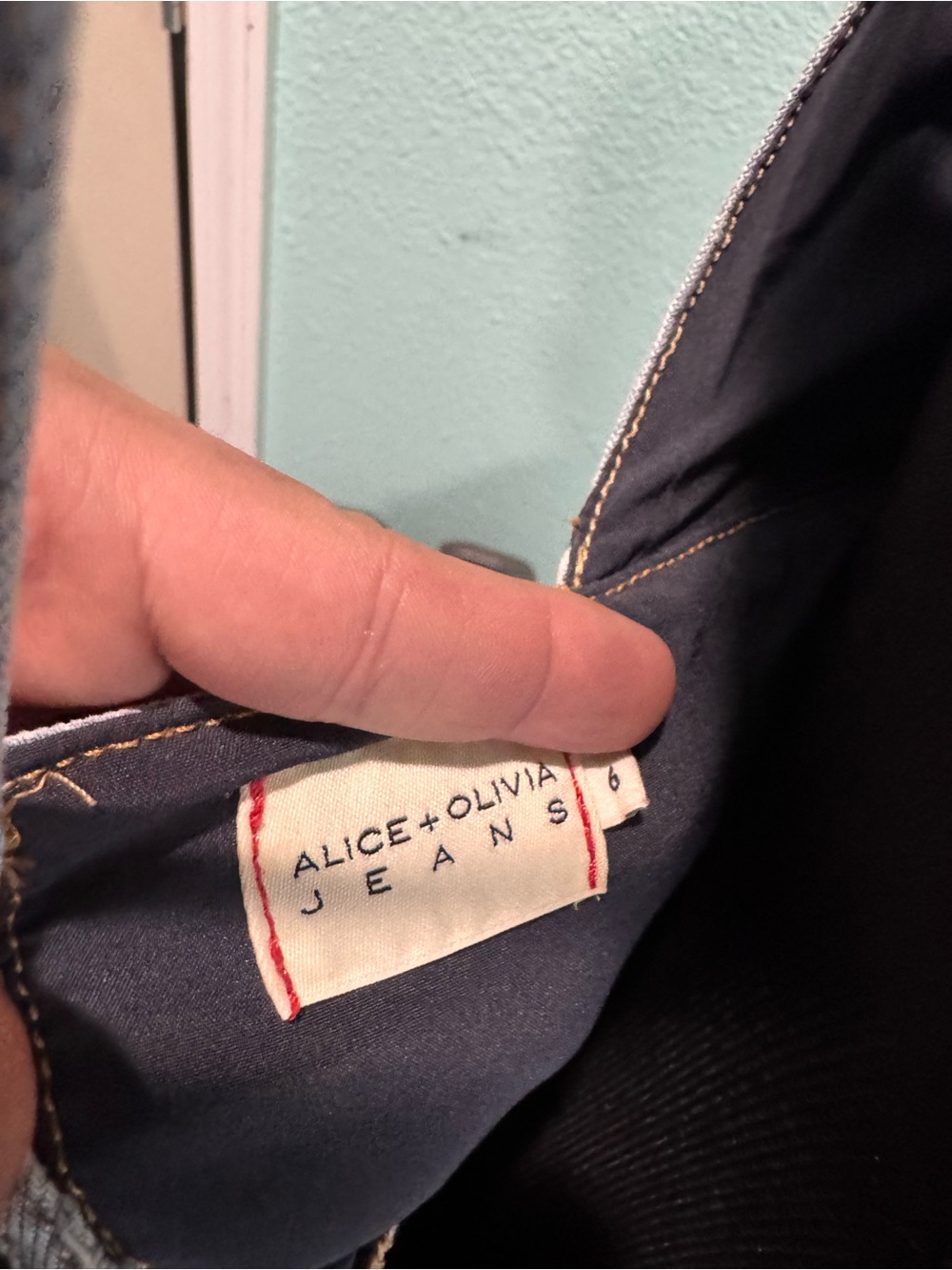 Alice + Olivia Light Blue Denim Mini Dress with Spaghetti Straps - Picture 5 of 5